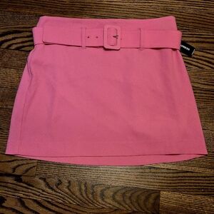 Express Hot Pink Belted Lined Mini Skirt NEW Medium